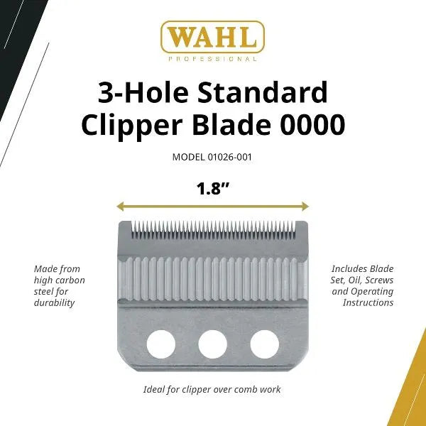 WAHL 3 Hole Clipper Blade 0000 - #1026-001 - Beauty Depot Direct